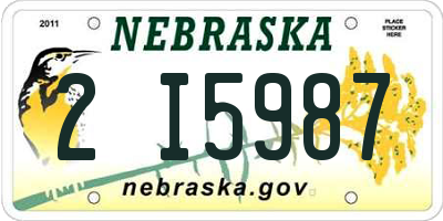 NE license plate 2I5987