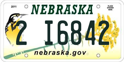 NE license plate 2I6842