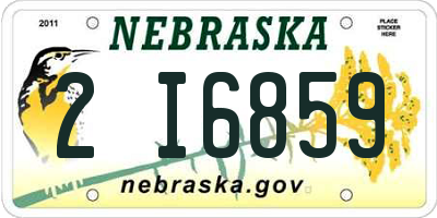 NE license plate 2I6859