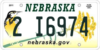 NE license plate 2I6974