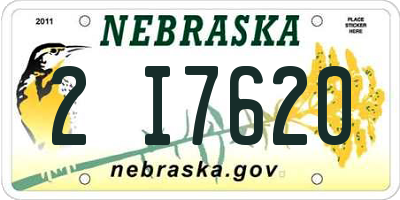 NE license plate 2I7620