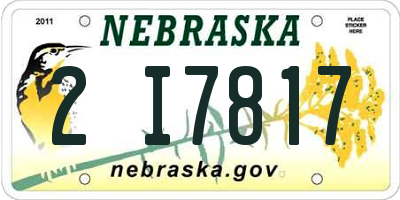 NE license plate 2I7817