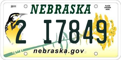 NE license plate 2I7849