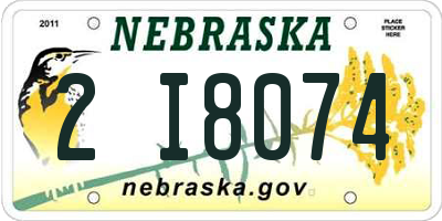 NE license plate 2I8074