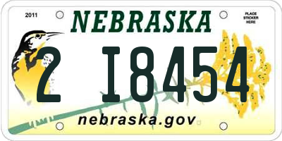 NE license plate 2I8454
