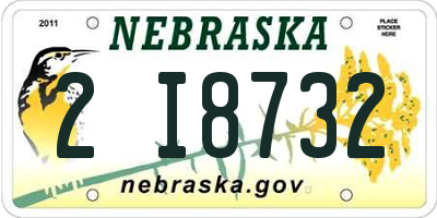 NE license plate 2I8732