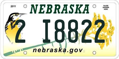 NE license plate 2I8822