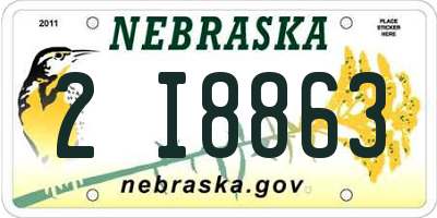 NE license plate 2I8863