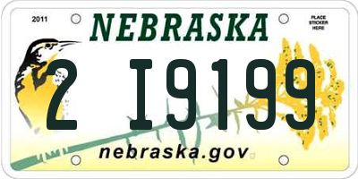 NE license plate 2I9199