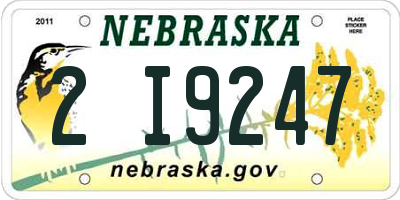 NE license plate 2I9247