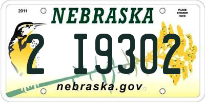 NE license plate 2I9302