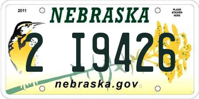 NE license plate 2I9426
