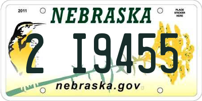 NE license plate 2I9455