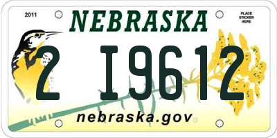 NE license plate 2I9612