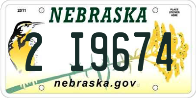 NE license plate 2I9674
