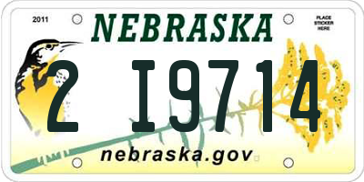 NE license plate 2I9714