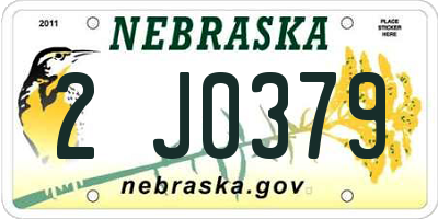 NE license plate 2J0379
