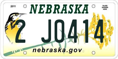 NE license plate 2J0414