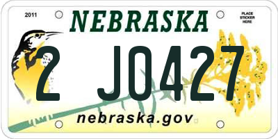 NE license plate 2J0427