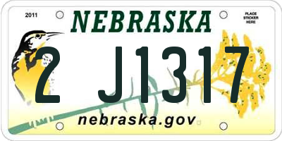 NE license plate 2J1317