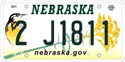 NE license plate 2J1811