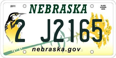 NE license plate 2J2165