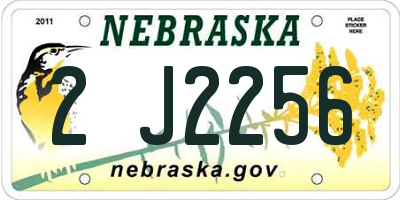 NE license plate 2J2256