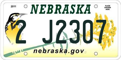 NE license plate 2J2307