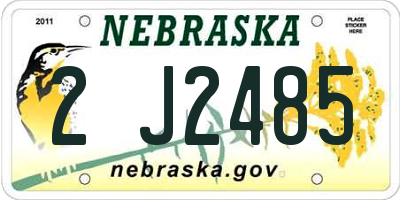 NE license plate 2J2485