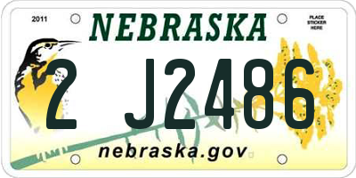 NE license plate 2J2486