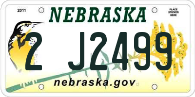 NE license plate 2J2499