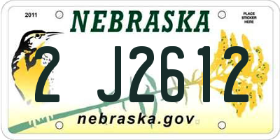 NE license plate 2J2612