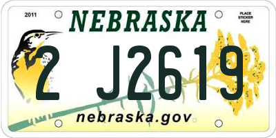 NE license plate 2J2619
