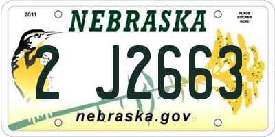 NE license plate 2J2663