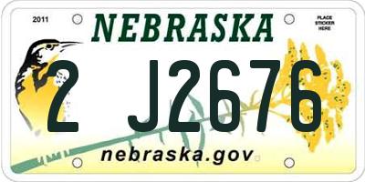 NE license plate 2J2676