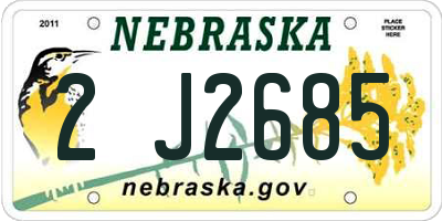 NE license plate 2J2685