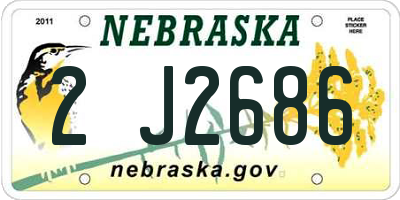 NE license plate 2J2686