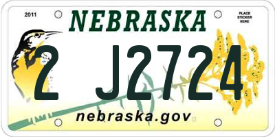 NE license plate 2J2724