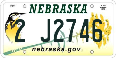 NE license plate 2J2746