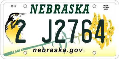 NE license plate 2J2764