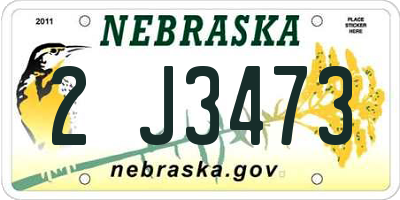NE license plate 2J3473