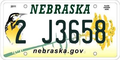 NE license plate 2J3658