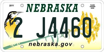 NE license plate 2J4460