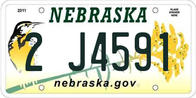 NE license plate 2J4591