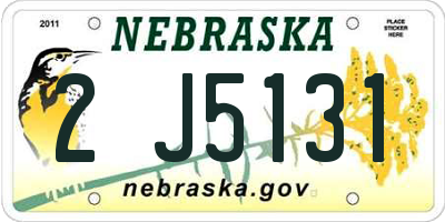 NE license plate 2J5131