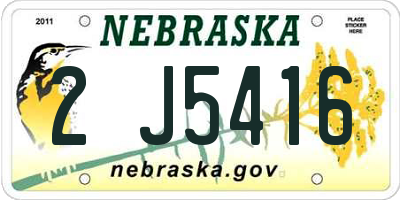 NE license plate 2J5416