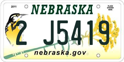 NE license plate 2J5419