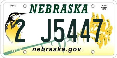 NE license plate 2J5447