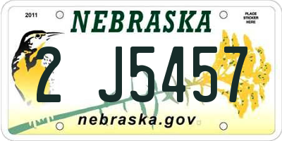 NE license plate 2J5457