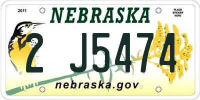NE license plate 2J5474